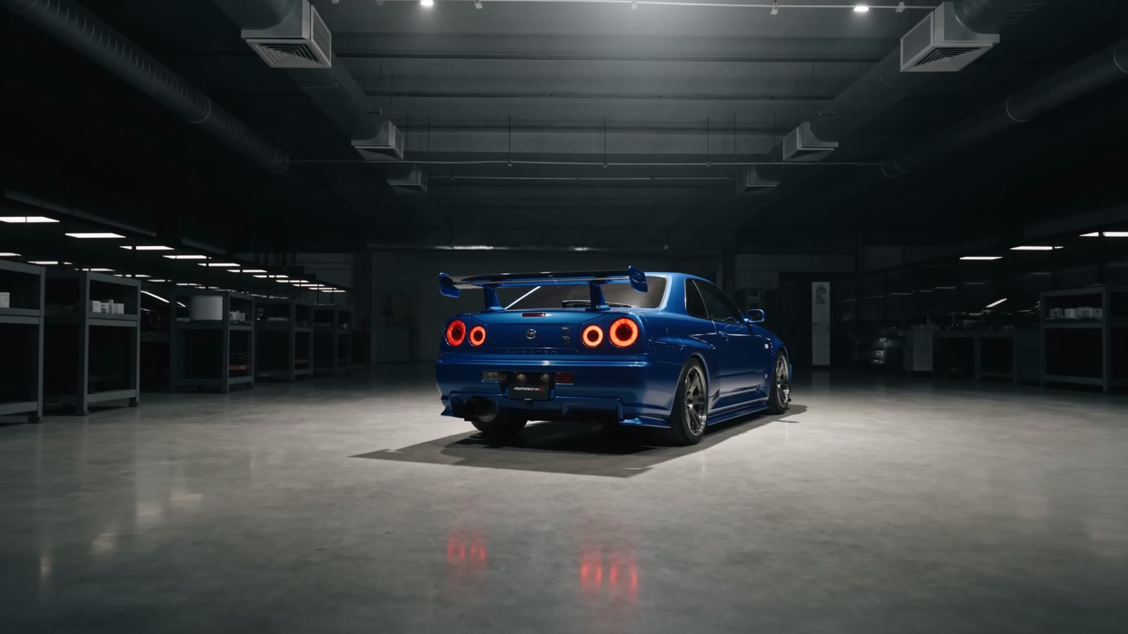 GP Art Build #001 — a handcrafted blue Nissan Skyline GT-R R34 miniature